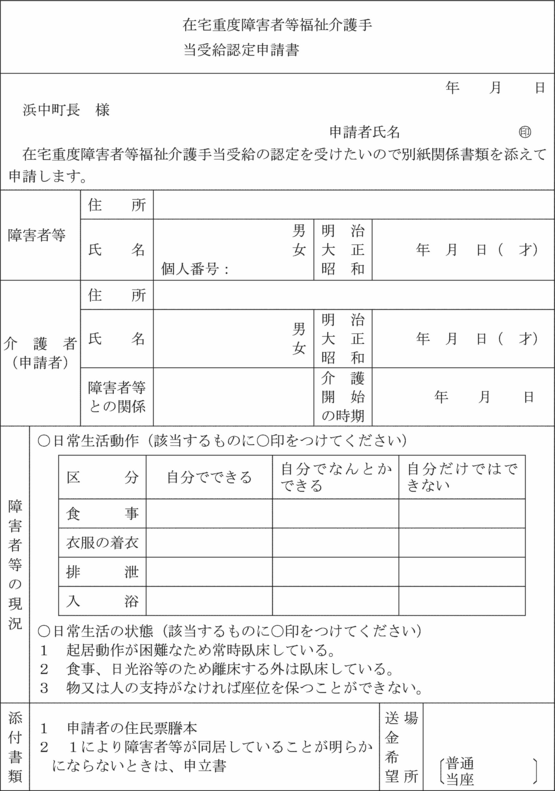 障害 在宅 手当 重度 者